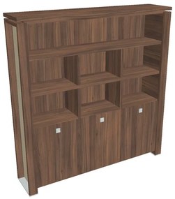 Verno+ S magas szekrény 200 x 46 x 210 cm, polccal, dió / vanília