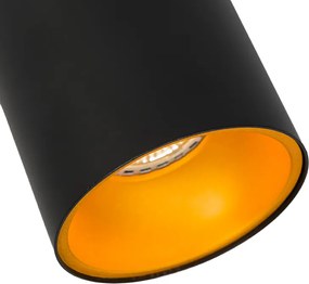 6 darabos modern spotlámpa szett fekete arany GU10 50mm - Deep