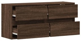 barna tölgyszínű fali TV-szekrény LED-del 100x31x45 cm