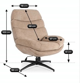 Forgó Relaxfotel Bézs Színben. ASTURIA