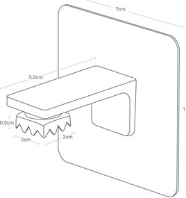 Fekete öntapadós műanyag mágneses szappantartó Film Hook – YAMAZAKI