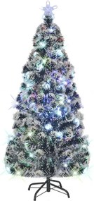 vidaXL száloptikás megvilágított karácsonyfa állvánnyal és LED-es 180 cm