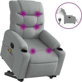 vidaXL világosszürke szövet dönthető elektromos álló masszázsfotel