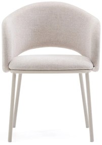 Krémszínű kárpitozott étkezőfotel Maina – Kave Home