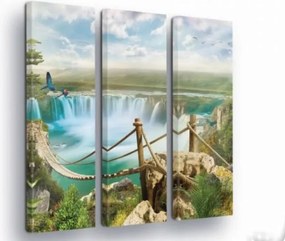 Vászonkép 90x100 Trópusi vízesés természet paradicsom dzsungel frissesség nyugalom