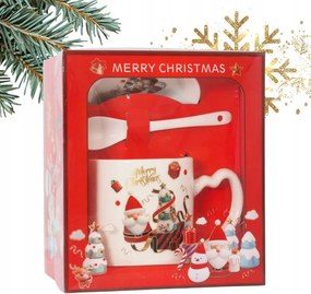 eCa KB20WZ2 karácsonyi ajándékkészlet Kerámia bögre, kanál, csészealj 400 ml