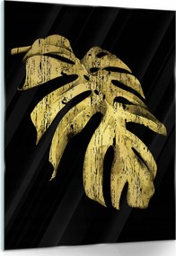 Üvegfestmény arany monster levél 80x60