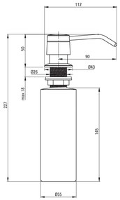 Deante Deco, mosogatószer adagoló mosogatóhoz 300ml, matt fekete, ZZZ_B00D