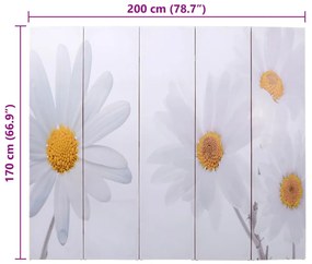 virágmintás paraván 200 x 170 cm