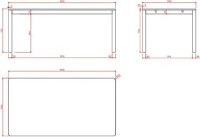 Natúr színű bővíthető étkezőasztal tölgyfa dekorral 100x200 cm Atlantic – Actona