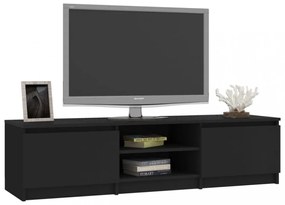 fekete szerelt fa TV-szekrény 140 x 40 x 35,5 cm