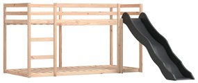fehér-fekete emeletes ágy csúszdával és függönnyel 90 x 190 cm