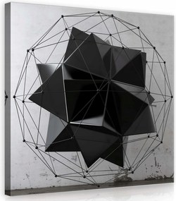 Vászonkép 40x40 Absztrakt geometria fekete fehér metál minimalizmus művészet