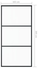 ESG üveg és alumínium tolóajtó fémszerelvény-szettel 102x205 cm