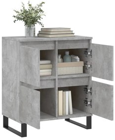betonszürke szerelt fa tálalószekrény 60 x 35 x 70 cm