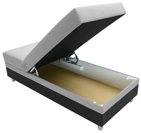 Egyszemélyes ágy 85 cm Sodak (fekete + szürke) (tárolóhellyel). 1100767