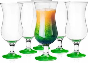 6 db-os koktélos pohár szett zöld alj 420 ml