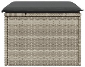 Világosszürke polyrattan kerti szék párnával 55 x 55 x 37 cm