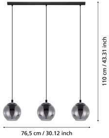 Eglo 98652 - Csillár zsinóron ARISCANI 3xE27/40W/230V