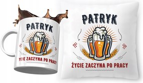 Patrik párna ajándék bögre szett fényképes nyomtatással
