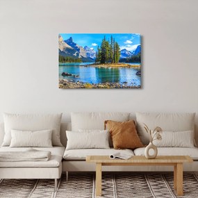 Kép - Hegyvidéki táj folyóval (90x60 cm)