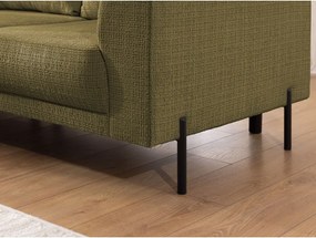 Zöld zsenília sarokkanapé (bal oldali-L alakú) Mauris – Ropez