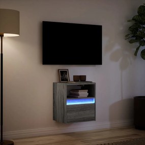 szürke sonoma színű fali TV-szekrény LED-del 41 x 31 x 45 cm