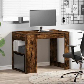 íróasztal fiókkal és polccal füstölt tölgy 102x62x77,5 cm