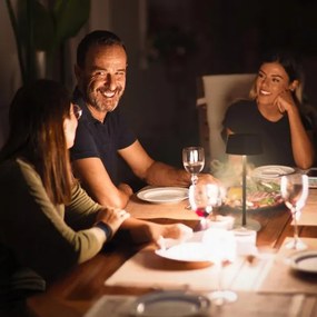 LED dimmelhető érintésvezérelt napelemes lámpa LED/3W/5V USB 1800 mAh IP44 fekete