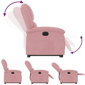 rózsaszín bársony felállást segítő bársony fotel