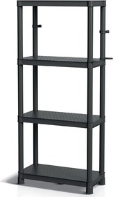 Műhelypolc STACKARO SOLID SMALL, 58x28x131,5cm, fekete Prosperplast