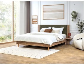 Zöld franciaágy ágyráccsal 140x190 cm Lior – Bobochic Paris