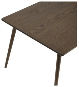 Barna bővíthető étkezőasztal tölgyfa dekoros asztallappal 150x90 cm Barrali – Unique Furniture