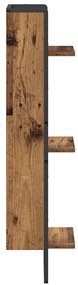 vidaXL Falpolc polcokkal tárolóval Öreg fa 30 x 25 x 100 cm Faanyag
