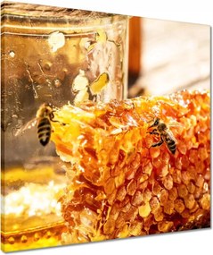 Vászonkép 50x50 Kőművesek egy méhsejten