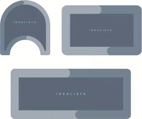 Dikom fürdőszobaszőnyeg szett kék modern