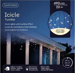 Jégcsap lámpa 490L épületre meleg fehér 20m