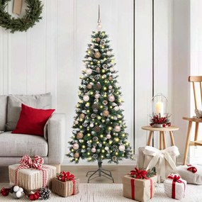 Mű karácsonyfa LED -es lámpákkal Zöld 150 cm PVC