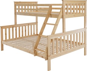 Kinyitható emeleteságy, természetes tűnyalábos fenyő, LUINI