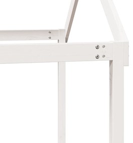 fehér tömör fenyőfa gyerekágytető 217 x 85,5 x 154 cm