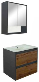 Porto 60 komplett fürdőszoba bútor antracit-country tölgy színben