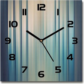 Üveg falióra Kék csíkos 30x30 cm