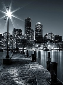 Boston éjszaka poszter, fotótapéta, Vlies (184x254 cm, álló)