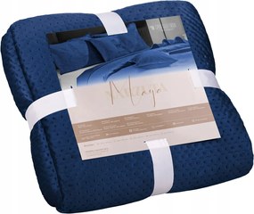 Dekoratív ágytakaró Maya 240x260 velúr steppelt sötétkék