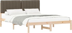 vidaXL Ágykeret Kárpitozott Fejtámlával Tópszínű 160 x 200 cm
