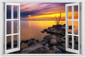 Poszterek 90x60 Sziklák Tenger Naplemente