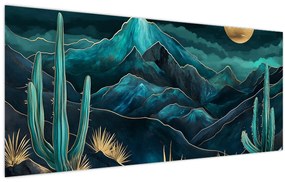 Kép - Türkiz éjszaka (120x50 cm)