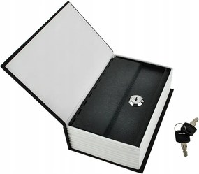 Könyv alakú biztonsági doboz, 18 x 11,5 x 5,6 cm, fekete