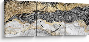 Kép - Mandala márványból (órával) (90x30 cm)
