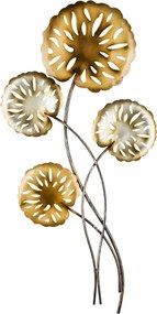 Fém fali dekoráció arany virágok